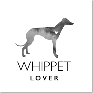 Whippet Dog Lover Gift - Ink Effect Silhouette Posters and Art